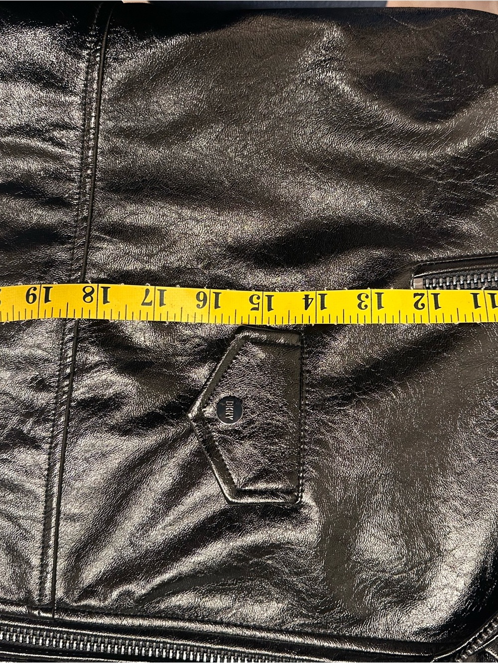 DKNY Black Faux Patent Leather Moto Jacket - Picture 9 of 10